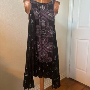 Chic Asymmetrical Dress in Black and Purple